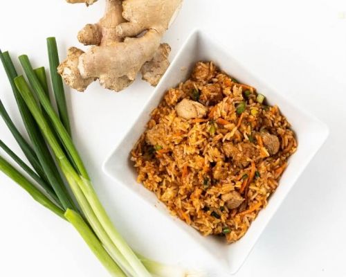 Agave, Ginger, & Sriracha Fried Rice with Chicken
